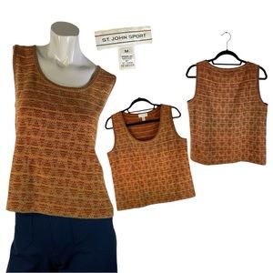 St John Sport Multi-Color Sleeveless Sweater Knit Tank Top Size Medium
